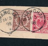 Dt. Auslandspostämer China Briefstück Michel-Nr. M50d + M47d Befund
