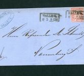 Norddeutscher Bund Einzelfrankatur Halle nach Naumburg 1870