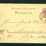 Deutsches Reich Ganzsache P7 Ballenstedt n. Bernsburg + zurück 1888