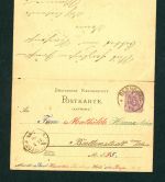 Deutsches Reich Ganzsache P7 Ballenstedt n. Bernsburg + zurück 1888