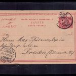 Ägypten Ganzsache Alexandria nach Dresden 1893