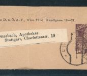 Österreich Ganzsachen Streifband Wien nach Stuttgart