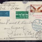 Schweiz Flugpost Beleg Einschreiben Sion n. Davos - Flugmeeting Zürich 1937