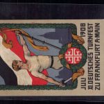 Germania Ganzsache Dt. Reich Turnfest Frankfurt Festpostkarte n. Offenbach 1908