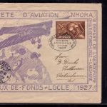 Schweiz Ganzsache Flugpost Lausanne Chaux de Fonds - Locale n. Robenhausen 1927