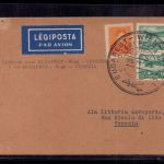 Flugpost Beleg Ungarn : Budapest - Wien - Venezia 1935