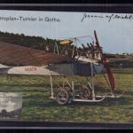 Beleg mit Flugpost Gotha 1912 Marke + Jeannin auf Aviatik Eindecker