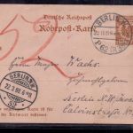 Rohrpost Antwort Karte Berlin 1894