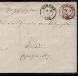 Deutsches Reich Ganzsache U 1 B Brustschild - Niesky nach Wiesbaden 1872