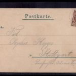 Privat Stadtpost Stuttgart / Königsbau - zwei Pfennig - 1899 gelaufen