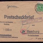 Bizone Brief All. Besetzung AM-Post Postscheckbrief Verden nach Hamburg 1946