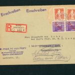 Berlin Mischfrankatur Einschreiben Berlin Zehlendorf n. Offenbach / Schuld 1949