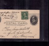USA Ganzsache + Zusatzfrankatur New York n. Saarbrücken + nicht angetroffen 1902