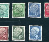 Bund Michel Nummer 179 y / 260 y Heuss Lumogen gestempelt