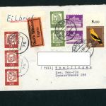 Mischfrankatur Eilbrief Karlsruhe - Thalfingen 1963