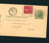 Ganzsache USA + Zusatzfrankatur Los Angeles1920 nach Stuttgart