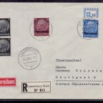 Brief Besetzung II. WK Luxemburg Einschreiben n. Stuttgart 1940