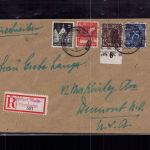 Alliierte Bes. Einschreiben Frankfurt Main n. Dumont NJ USA 1948