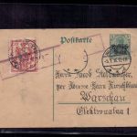 Ganzsache Besetzung 1. WK Warschau - Germania russisch Polen + Stadtpost 1916