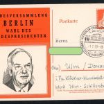 Berlin Ganzsache Wahl des Bundespräsidenten , Bundesversammlung 1959