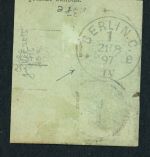 Dt. Auslandspostämter China Briefstück V37e, 1x mit PLF V gestempelt , geprüft