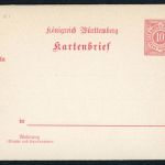 Württemberg Kartenbrief Ganzsache K1 ungebraucht