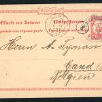 Dt. Kolonien Neu-Guinea Ganzsache P11 Friedrichs - Wilhelmshafen n. Gent Belgien