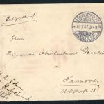 Dt. Kolonien Südwestafrika Feldpostbrief Lüderitzbucht n. Hannover 1907