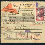 Dt. Reich Nachnahme Paketkarte Vohwinkel nach Kamerun Duala 1913