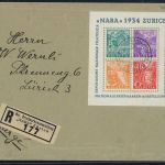 Schweiz Block 1 auf Einschreiben Naba Zürich FDC mit Attest