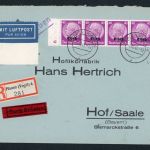 Dt.Reich Besetzung Elsaß Einschreiben Mehrfachfrankatur Nr. 12 mit Plattennummer