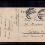 Feldpostkarte Überwachungsstelle geprüft Freiburg n. Singen 1916