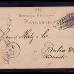 Dt. Reich Ganzsache Leer Hannover Kastenstempel n. Berlin 1881