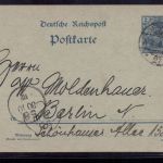 DR Reichspost Ganzsache P 44 a I Berlin 1900