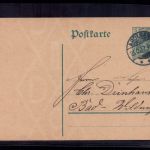 Dt. Reich MiNr P 90 I Ganzsache Arolsen n. Bad Wildungen 1912