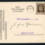 Saargebiet Einzelfrankatur Michel Nr. 194 - Maschinenstempel 1935 , Bank