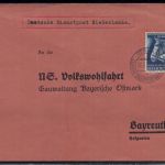 Brief DR MiNr 779 - Dienstpost Niederlande Den Haag nach Bayreuth 1942