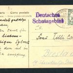 Kamerun Ansichtskarte Baumriese 1910 Schiffspost - DT. Schutzgebiet nach Breslau