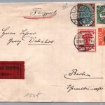 Infla Eilboten Brief Flugpost Leipzig nach Berlin 1919