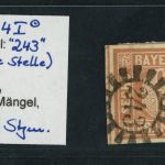 Bayern Michel-Nr. 4I , geprüft leichte Mängel (dünne Stelle) gestempelt