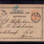 Ungarn Ganzsache Iglo nach Wien 1874