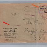 Brief Alliierte Besetzung Taxe percue - Gebühr bezahlt - Rottweil n. USA 1947