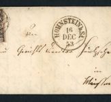 Sachsen Einzelfrankatur Mi.Nr. 4I Vollgitterstempel Hohnstein nach Meissen 1853