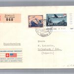 Schweiz Flugpost FDC Beleg Einschreiben Genf nach Erlenbach 1947