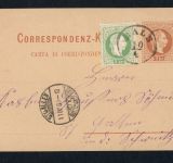 Österreich Ganzsache + Zusatzfrankatur Mals - St. Gallen 1880