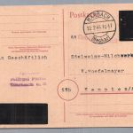 Alliierte Besetzung Schwärzung - Marbach nach Kempten Edelweiss Milchwerk 1946