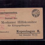 Kriegsgefangenensendung an Moskauer Hilfskomitee Kopenhagen - Döbeln 1916