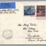 Liechtenstein Flugpost 1. Postflug Vaduz - St. Gallen nach Romford England 1930