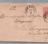 Ganzsache Norddeutscher Bund Annaburg nach Torgen