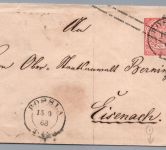 Ganzsache Norddeutscher Bund Rossla nach Eisenach + Bahnhof 1868